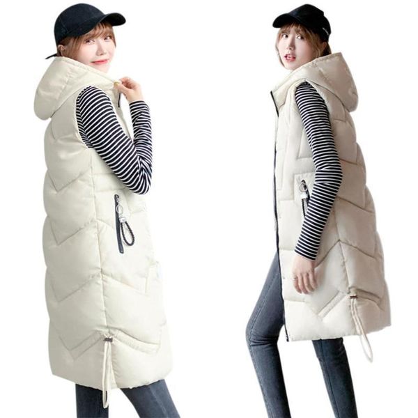 women's vests winter women sleeveless bread jacket comfort soft korean down vest personality solid hooded warm loose thick waistcoat, Black;white
women's vests winter women sleeveless bread jacket comfort soft korean down vest personality solid hooded warm loose thick waistcoat, Black;white