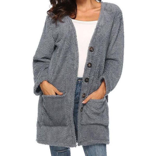 women's fur & faux solid color warm jacket winter women single breasted velvet coat long sleeve button pocket outwear casual famale jum, Black
women's fur & faux solid color warm jacket winter women single breasted velvet coat long sleeve button pocket outwear casual famale jum, Black