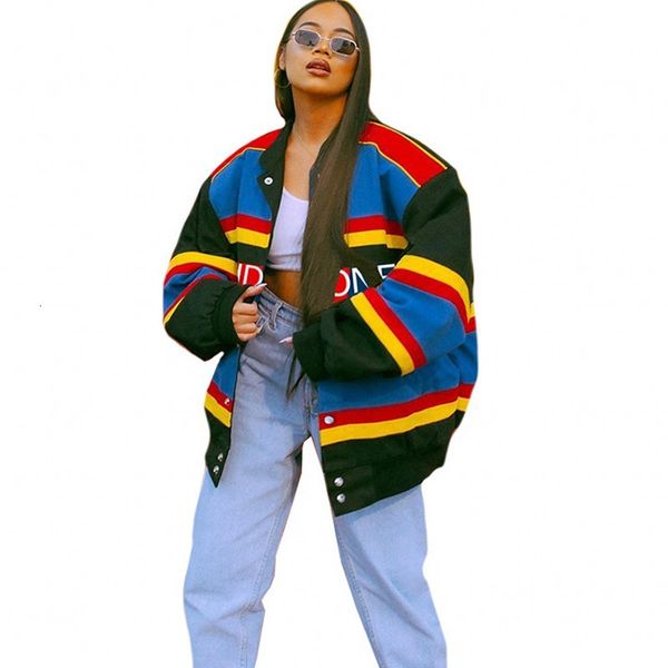 Striped Colors Impression Women's Jackets Complete Sleeve Net Casual Outerwear Fall New Fashion Hip Hop Jacket Y0wr, Black
Striped Colors Impression Women's Jackets Complete Sleeve Net Casual Outerwear Fall New Fashion Hip Hop Jacket Y0wr, Black