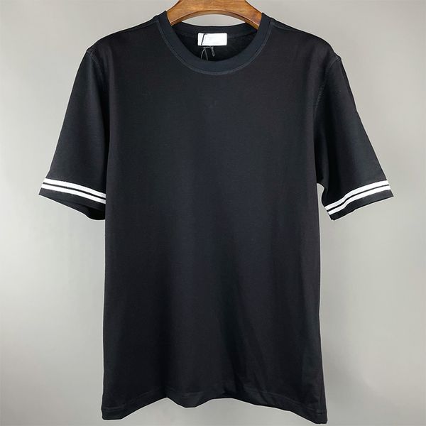 men's polo shirt with logo embroidery striped cuffs round neck loose couple short sleeves casual t-shirt xl, White;black
men's polo shirt with logo embroidery striped cuffs round neck loose couple short sleeves casual t-shirt xl, White;black