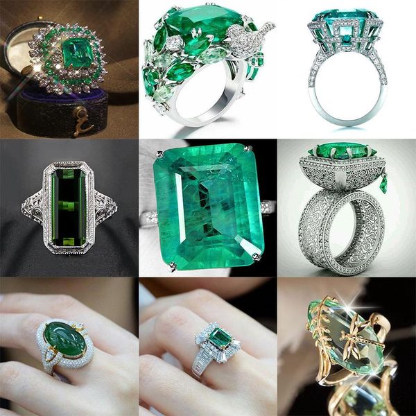 cluster rings twelve styles fashion green color crystal zircon ladies ring luxury large wedding / anniversary s5m030, Golden;silver
cluster rings twelve styles fashion green color crystal zircon ladies ring luxury large wedding / anniversary s5m030, Golden;silver