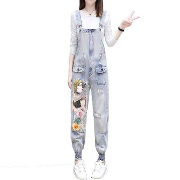 women's jumpsuits & rompers women spring summer denim overalls fashion hole loose beaded embroidery jean pants female casual, Black;white
women's jumpsuits & rompers women spring summer denim overalls fashion hole loose beaded embroidery jean pants female casual, Black;white