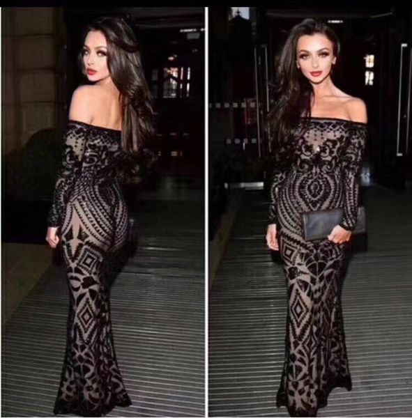 3-colored black off the shoulder trumpet as bodycon evening dressed in long lnm5, White
3-colored black off the shoulder trumpet as bodycon evening dressed in long lnm5, White