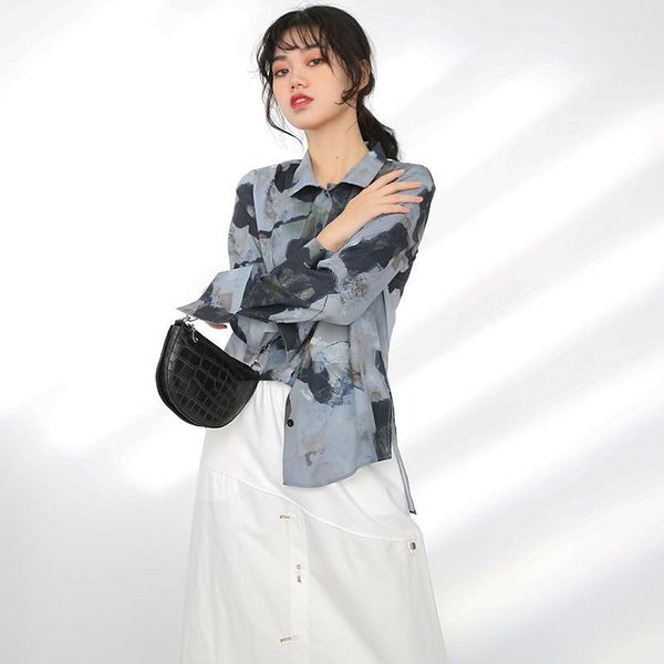 women's blouses & shirts mujeres [ las diseño azul impreso temperamento blusa solapa nueva manga larga camisa holgada de moda primavera, White
women's blouses & shirts mujeres [ las diseño azul impreso temperamento blusa solapa nueva manga larga camisa holgada de moda primavera, White