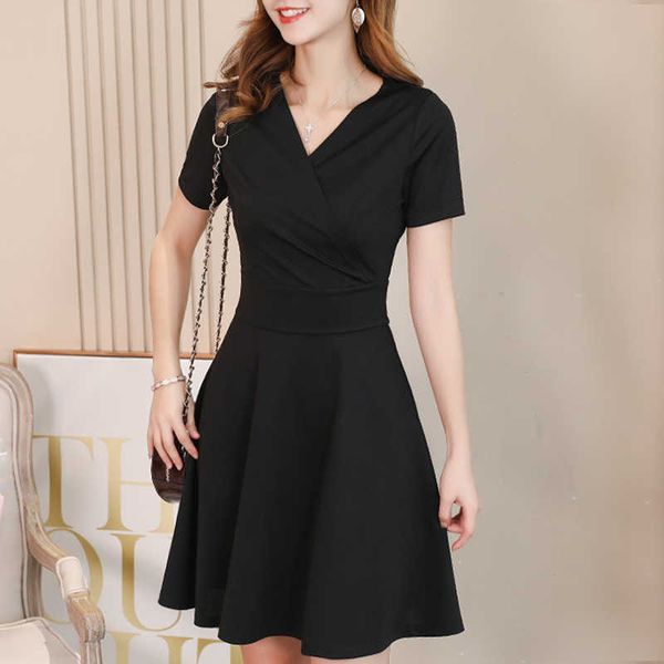 women dresses summer short sleeve v-neck chiffon for high waist a-line clothing d624 210602, Black;gray
women dresses summer short sleeve v-neck chiffon for high waist a-line clothing d624 210602, Black;gray
