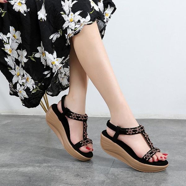 sandals women's summer shoes 2021 wedge for women elastic band flowers breathable comfortable, Black
sandals women's summer shoes 2021 wedge for women elastic band flowers breathable comfortable, Black