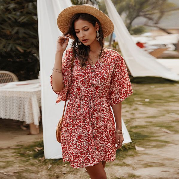 women summer beach dress casual short sleeve floral dress women boho mini party dress elegant v-neck sundress vestidos#j30 a6tr, Black;gray
women summer beach dress casual short sleeve floral dress women boho mini party dress elegant v-neck sundress vestidos#j30 a6tr, Black;gray