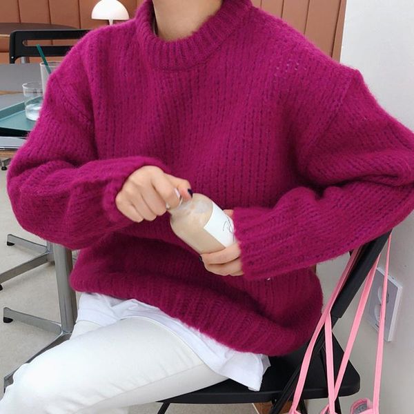women's sweaters korean sweater knitted chic candy color white round neck pullover loose soft waxy skin friendly long sleeve, White;black
women's sweaters korean sweater knitted chic candy color white round neck pullover loose soft waxy skin friendly long sleeve, White;black