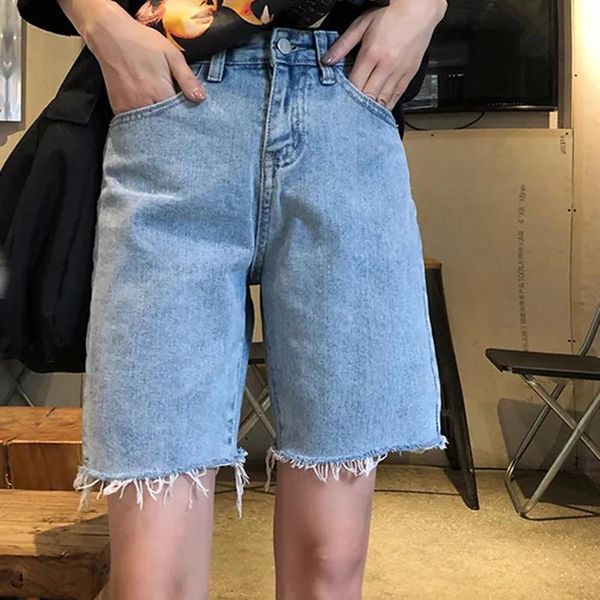 women's jeans loose denim retro cowboy pants sungtin high waist wide leg knee length women casual straight shorts korean chic, Blue
women's jeans loose denim retro cowboy pants sungtin high waist wide leg knee length women casual straight shorts korean chic, Blue