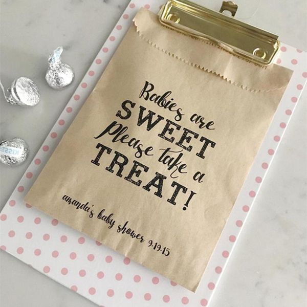 gift wrap personalize any text printed baby shower favor bags - babies are sweet bags custom on kraft brown paper
gift wrap personalize any text printed baby shower favor bags - babies are sweet bags custom on kraft brown paper