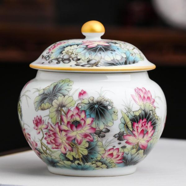 500g can jingdezhen jar storage jar moisture proof lotus household antique ceramic box
500g can jingdezhen jar storage jar moisture proof lotus household antique ceramic box