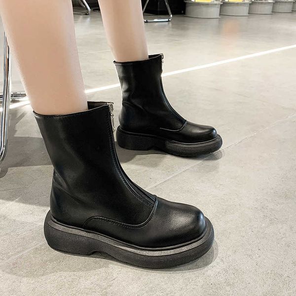 net red boots front zipper short women's spring and autumn martin tube shoes 2021 korean thin single, Black
net red boots front zipper short women's spring and autumn martin tube shoes 2021 korean thin single, Black