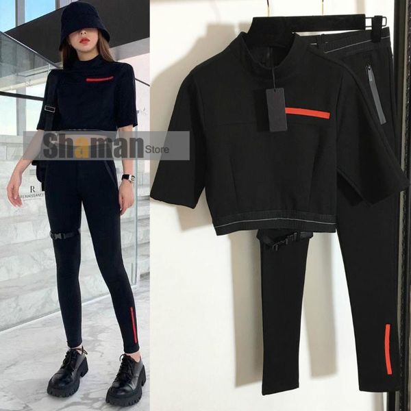 women's two piece pants luxury designer 2 set outfits for women high end clothes 2021 spring summer ans crop short sleeve top, White
women's two piece pants luxury designer 2 set outfits for women high end clothes 2021 spring summer ans crop short sleeve top, White