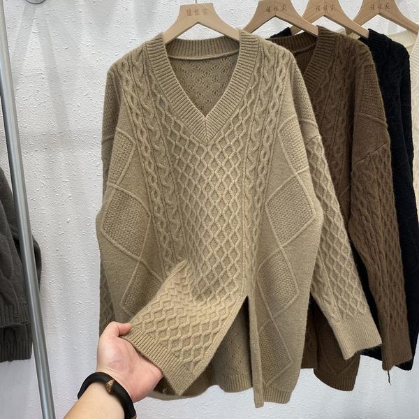 women's sweaters women autumn vintage long argyle pullover coats v-neck jacquard female elegant street knitting sweater outerwear, White;black
women's sweaters women autumn vintage long argyle pullover coats v-neck jacquard female elegant street knitting sweater outerwear, White;black