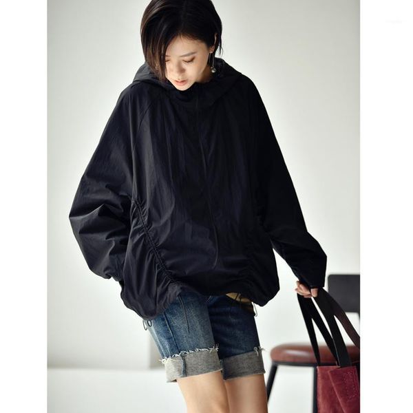 women's jackets micoco w9829c simple literary personality three-dimensional pleating design loose leisure hooded short coat, Black;brown
women's jackets micoco w9829c simple literary personality three-dimensional pleating design loose leisure hooded short coat, Black;brown