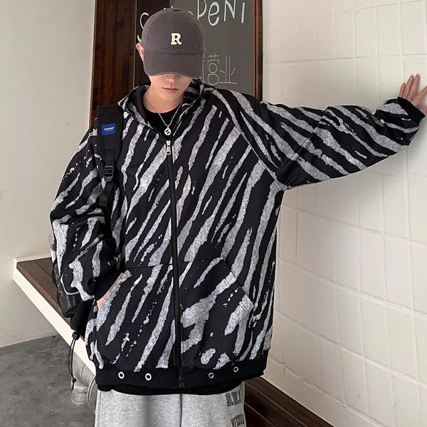 men's hoodies & sweatshirts harajuku oversized zip-up for men fashion print hooded long sleeve casual streetwear sweatshirt, Black 
men's hoodies & sweatshirts harajuku oversized zip-up for men fashion print hooded long sleeve casual streetwear sweatshirt, Black