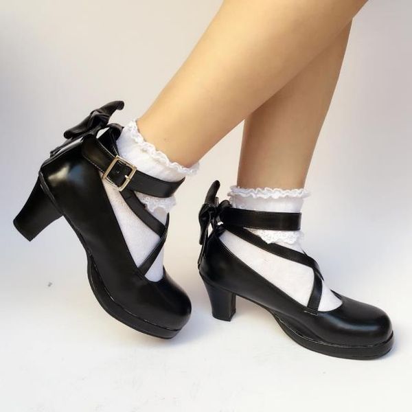 dress shoes japanese harajuku 6.3cm high heels matte black bow cross strappy pumps princess lady sweet lolita cosplay party
dress shoes japanese harajuku 6.3cm high heels matte black bow cross strappy pumps princess lady sweet lolita cosplay party