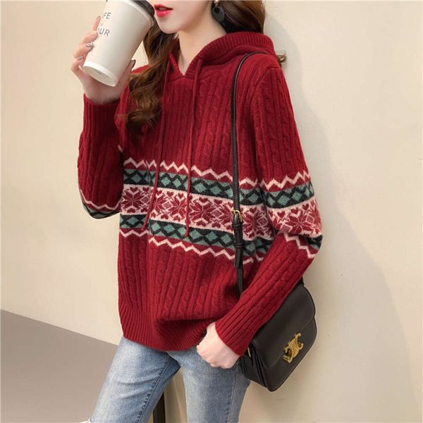 wear a sweater, women's loose fit, 2021 new spring and autumn clothing, famous ethnic style hooded knitted coat, White;black
wear a sweater, women's loose fit, 2021 new spring and autumn clothing, famous ethnic style hooded knitted coat, White;black