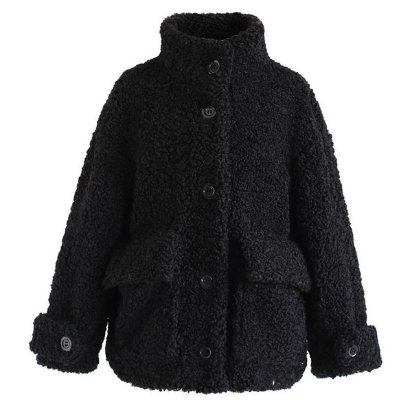 women winter coat faux fur autumn teddy jacket fashion casual solid warm female clothing vintage turn-down collar outwears ll194 5vn9, Black
women winter coat faux fur autumn teddy jacket fashion casual solid warm female clothing vintage turn-down collar outwears ll194 5vn9, Black