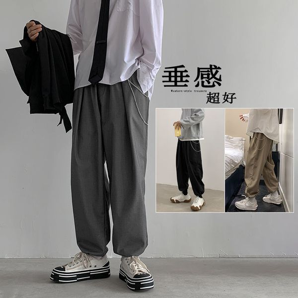 2021 new men's loose cargo casual baggy suit pants homme male trousers elastic waist streetwear hip hop sweatpants size m-2xl 7da8, Black
2021 new men's loose cargo casual baggy suit pants homme male trousers elastic waist streetwear hip hop sweatpants size m-2xl 7da8, Black