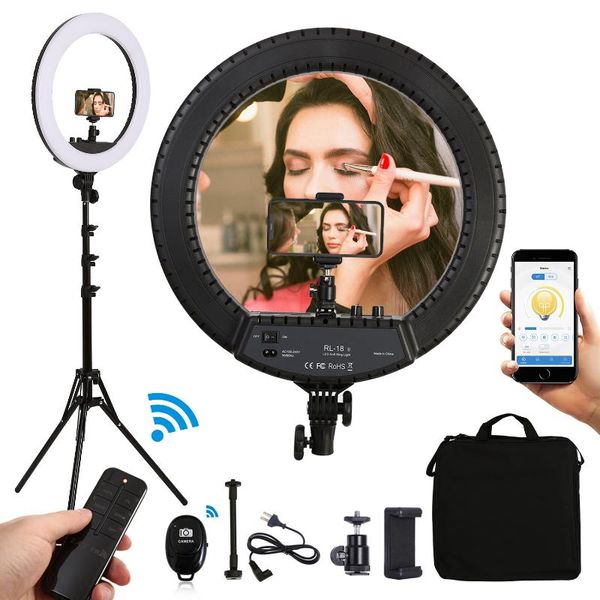 flash heads 18inch 55w led ring light camera phone pography lamp with tripods stand app control for shooting makeup video portrait
flash heads 18inch 55w led ring light camera phone pography lamp with tripods stand app control for shooting makeup video portrait