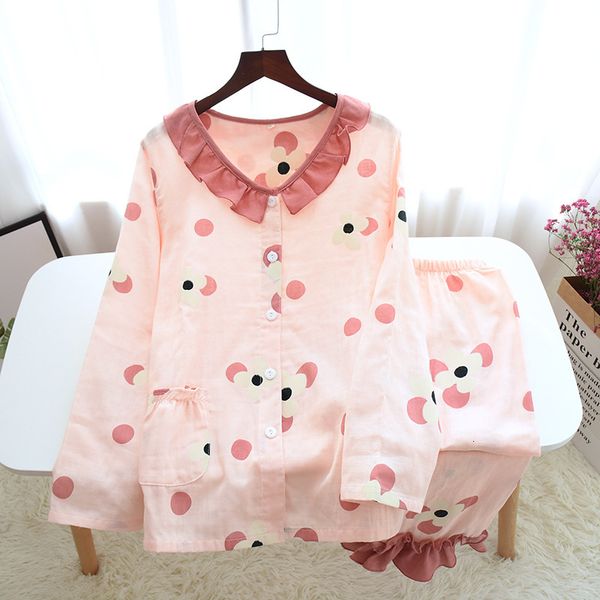 2021 new women's cotton auze long-sleeved trousers suit cute comfortable spring and summer home service women pajamas 0dyr, Black;brown
2021 new women's cotton auze long-sleeved trousers suit cute comfortable spring and summer home service women pajamas 0dyr, Black;brown