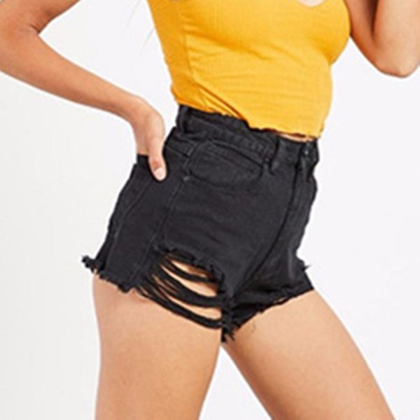 women's shorts logami high waist black ripped women jeans short irregular womens denim, White;black
women's shorts logami high waist black ripped women jeans short irregular womens denim, White;black