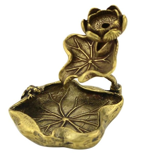fragrance lamps antique brass lotus leaf backflow incense burner decorations, solid pure copper frog pond censer holder, ornaments
fragrance lamps antique brass lotus leaf backflow incense burner decorations, solid pure copper frog pond censer holder, ornaments
