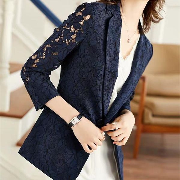 women's suits & blazers lace suit jacket 2021 korean office ladies notched collar women single button breasted spring autumn plussize, White;black
women's suits & blazers lace suit jacket 2021 korean office ladies notched collar women single button breasted spring autumn plussize, White;black