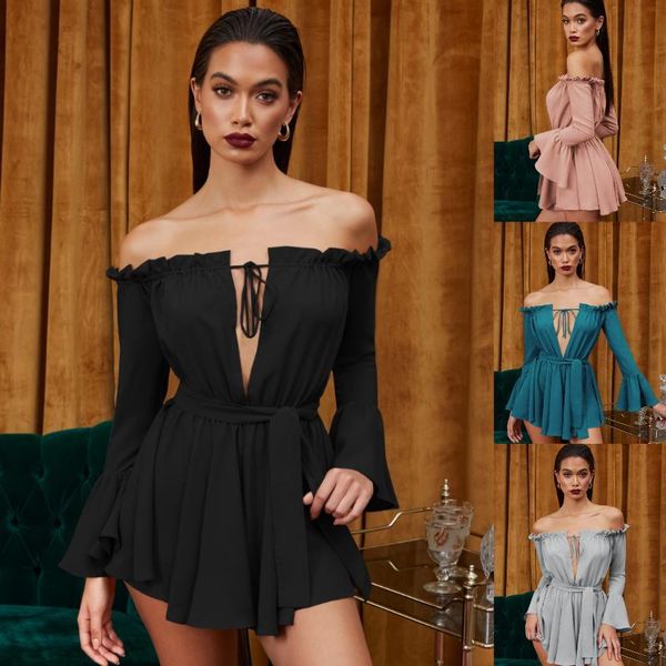 casual dresses women flared sleeve dress, off shoulder backless chest hollow bow tie decoration summer clothing multiple colors, Black;gray
casual dresses women flared sleeve dress, off shoulder backless chest hollow bow tie decoration summer clothing multiple colors, Black;gray