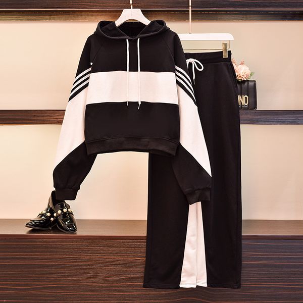 woman plus size xl-5xl lists sport suit with hood and pants two training pieces black-white ensemble jogging clothes ixxk
woman plus size xl-5xl lists sport suit with hood and pants two training pieces black-white ensemble jogging clothes ixxk