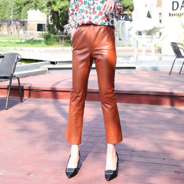 women's pants & capris autumn 2021 genuine leather elastic waist solid color sheepskin, Black;white
women's pants & capris autumn 2021 genuine leather elastic waist solid color sheepskin, Black;white