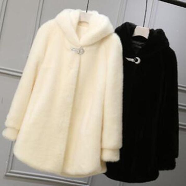 women's fur & faux winter jackets female length full mink coat women imitation hooded overcoat plus size loose jacket manteau, Black
women's fur & faux winter jackets female length full mink coat women imitation hooded overcoat plus size loose jacket manteau, Black