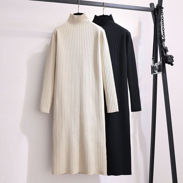 sweater women's 2021 autumn and winter new half high collar knitted dress middle length over the knee small bottom, Black;gray
sweater women's 2021 autumn and winter new half high collar knitted dress middle length over the knee small bottom, Black;gray