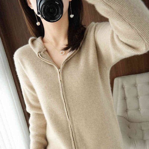 women's sweaters sweater winter 100% hood wool with cashmere zipper solid casual plus size knitted woman's jacket, White;black
women's sweaters sweater winter 100% hood wool with cashmere zipper solid casual plus size knitted woman's jacket, White;black