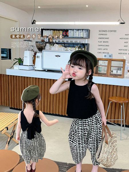 children's summer girls' foreign style suit children's women's suspender vest baby harem pants two piece set, White
children's summer girls' foreign style suit children's women's suspender vest baby harem pants two piece set, White