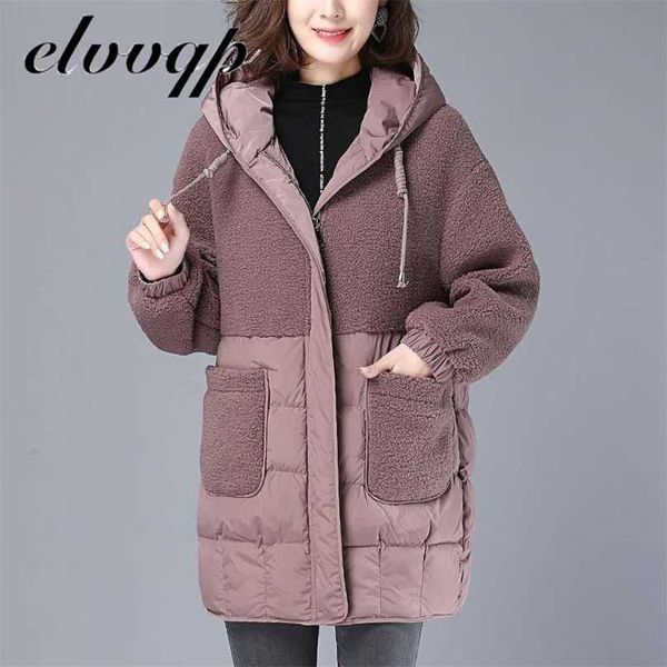 m-5xl autumn parkas jackets female women plus size lamb teddy splicing hooded coats cotton winter jacket womens outwear coat 211018, Black
m-5xl autumn parkas jackets female women plus size lamb teddy splicing hooded coats cotton winter jacket womens outwear coat 211018, Black