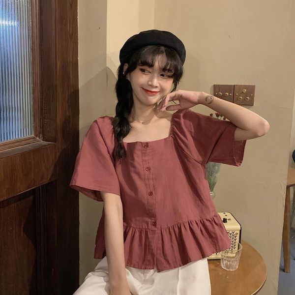 women's blouses & shirts blouse women shirt summer 2021 ruffled square collar short sleeve blusas mujer de moda, White
women's blouses & shirts blouse women shirt summer 2021 ruffled square collar short sleeve blusas mujer de moda, White