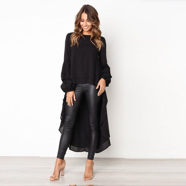 women's blouses & shirts lantern sleeve lace blouse women elegant asymmetrical long female loose autumn winter chiffon lady, White
women's blouses & shirts lantern sleeve lace blouse women elegant asymmetrical long female loose autumn winter chiffon lady, White