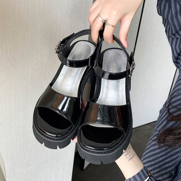 summer 2021 new fashion leisure one line with round head and thick heel sandals fairy gentle style sandals and open toe roman shoes, Black
summer 2021 new fashion leisure one line with round head and thick heel sandals fairy gentle style sandals and open toe roman shoes, Black