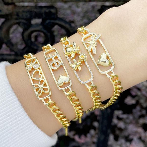 charm bracelets trendy butterfly insects cuban link chain bracelet for women fe heart small copper gold plated jewelry brte56, Golden;silver
charm bracelets trendy butterfly insects cuban link chain bracelet for women fe heart small copper gold plated jewelry brte56, Golden;silver