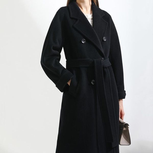women's wool & blends fashion women' winter coat mid-length woolen solid color double breasted cashmere coats loose casual overcoa, Black
women's wool & blends fashion women' winter coat mid-length woolen solid color double breasted cashmere coats loose casual overcoa, Black