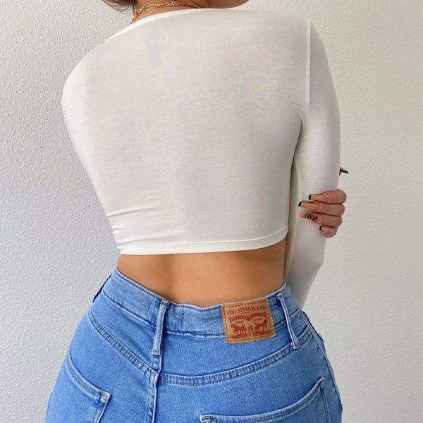 fashion wrap tie front solid long sleeve shirts and blouses women autumn fashion cropped slim streetwear, White
fashion wrap tie front solid long sleeve shirts and blouses women autumn fashion cropped slim streetwear, White