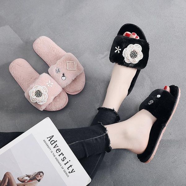 slippers women home pearl flower winter warm shoes woman slip on flats slides female faux fur house wholesale, Black
slippers women home pearl flower winter warm shoes woman slip on flats slides female faux fur house wholesale, Black