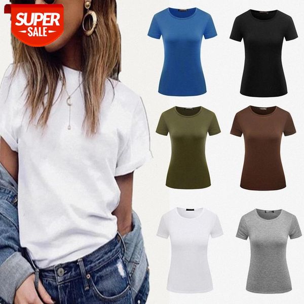 S-2XL Plain T Shirt Women Elastic Basic T-shirts Female Casual Fashion Tops Short Sleeve T-shirt Tees Women Pullovers YF1032 #NY1p, White
S-2XL Plain T Shirt Women Elastic Basic T-shirts Female Casual Fashion Tops Short Sleeve T-shirt Tees Women Pullovers YF1032 #NY1p, White