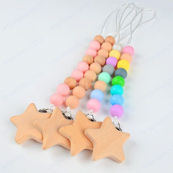 newborn baby pacifier holders beech wooden beaded stars infant nipple clip toddler carriage lanyard kids clips anti-out chain 8 colors
newborn baby pacifier holders beech wooden beaded stars infant nipple clip toddler carriage lanyard kids clips anti-out chain 8 colors