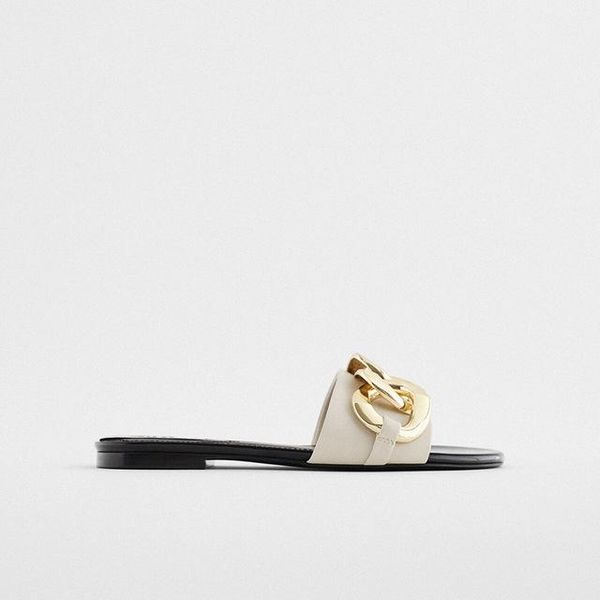 slippers summer agency chain upper flat sandals beige slid for female metallic, Black
slippers summer agency chain upper flat sandals beige slid for female metallic, Black