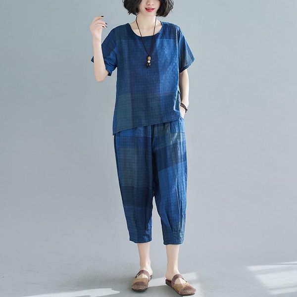 women's two piece pants casual sets 2021 arrival thin soft cotton linen plaid fashion women clothes set loose harem summer, White
women's two piece pants casual sets 2021 arrival thin soft cotton linen plaid fashion women clothes set loose harem summer, White