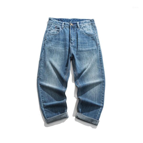 men's jeans european and american high street fashion brand loose straight-leg pants trend casual trousers, Blue
men's jeans european and american high street fashion brand loose straight-leg pants trend casual trousers, Blue