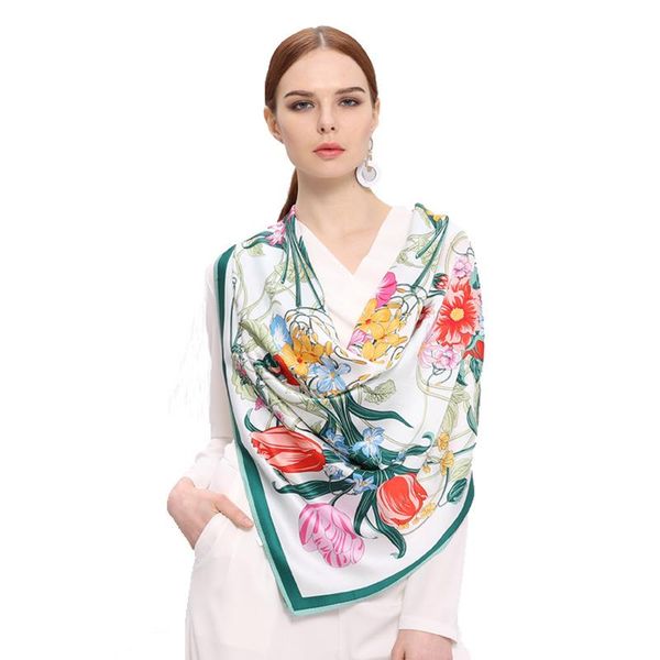 scarves floral 100% silk scarf thicken 16mm large square wraps shawl for women foulard 106x106cm, Blue;gray
scarves floral 100% silk scarf thicken 16mm large square wraps shawl for women foulard 106x106cm, Blue;gray